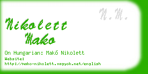 nikolett mako business card